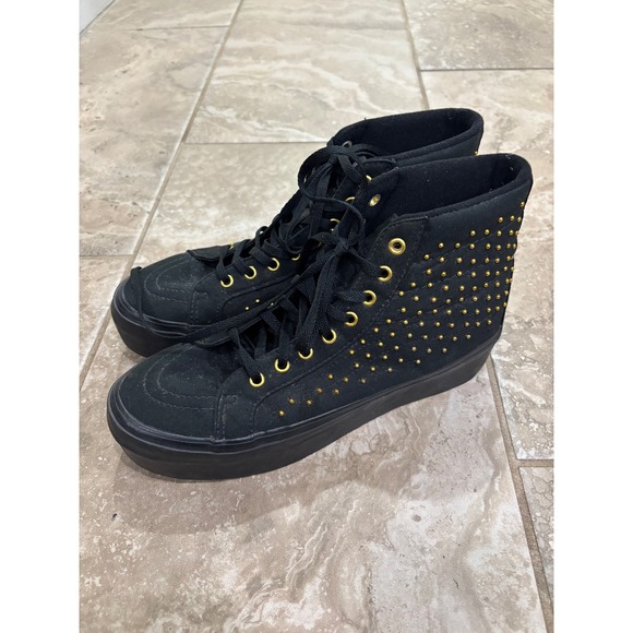 Vans Sk8 Hi Platform Studded Black Women's Sneakers Platform Size 8.5 - Picture 3 of 13
